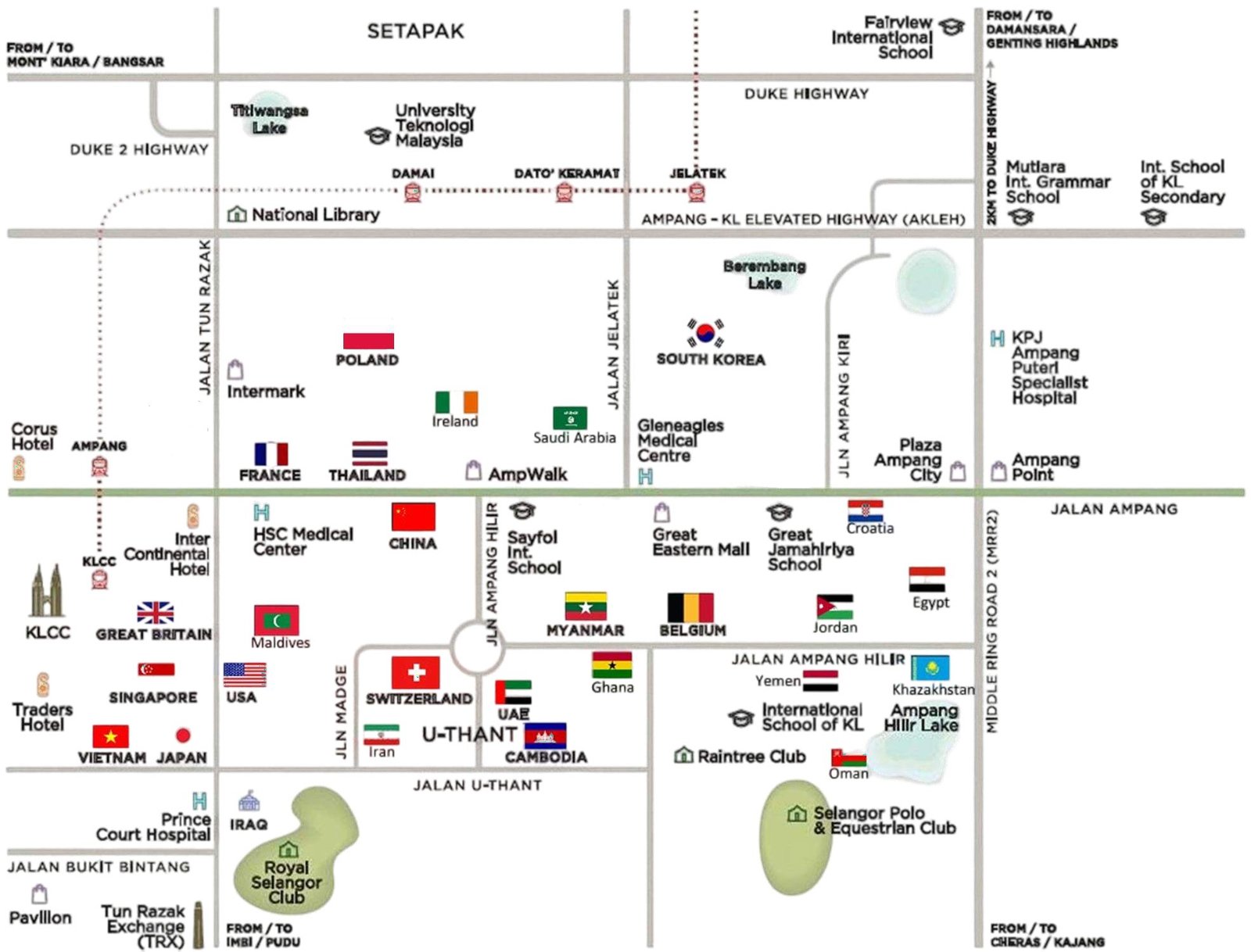 Embassy Row condo map near EmbassyView Jalan Ampang Kuala Lumpur