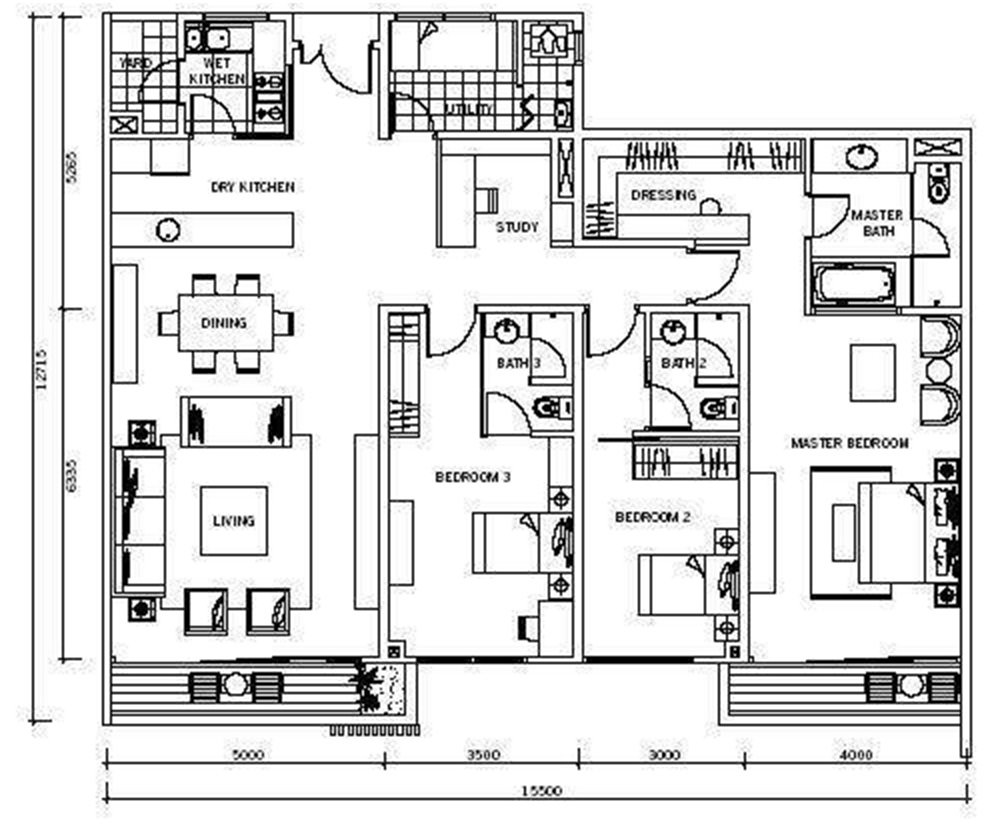 EmbassyView C3 1905 sqft floor plan