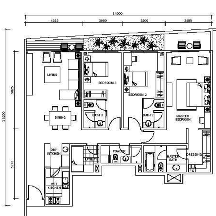 EmbassyView C5 1636 sqft floor plan