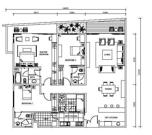 EmbassyView C6 2001 sqft floor plan